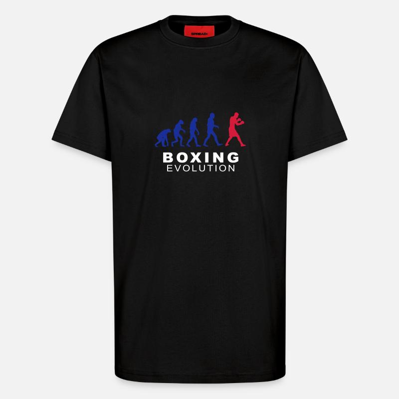 Boxing evolution - T-Shirt - made by SPREAD - SOLID BLACK