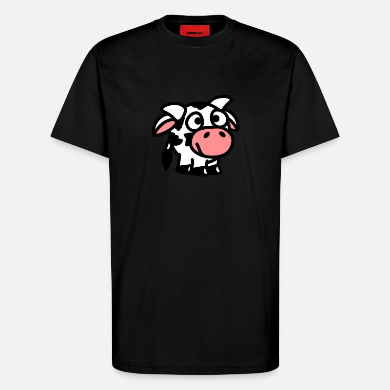 smiley_cow_3c - T-shirt bio décontracté fabriqué en UE - SOLID BLACK