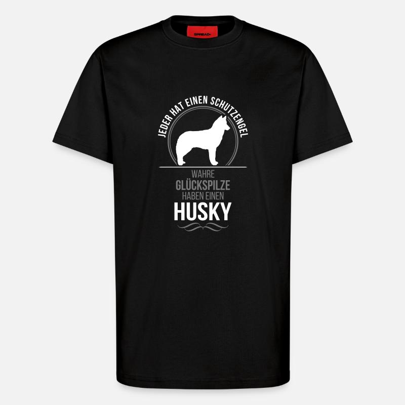 HUSKY Schutzengel Wilsigns - T-Shirt - made by SPREAD - SOLID BLACK