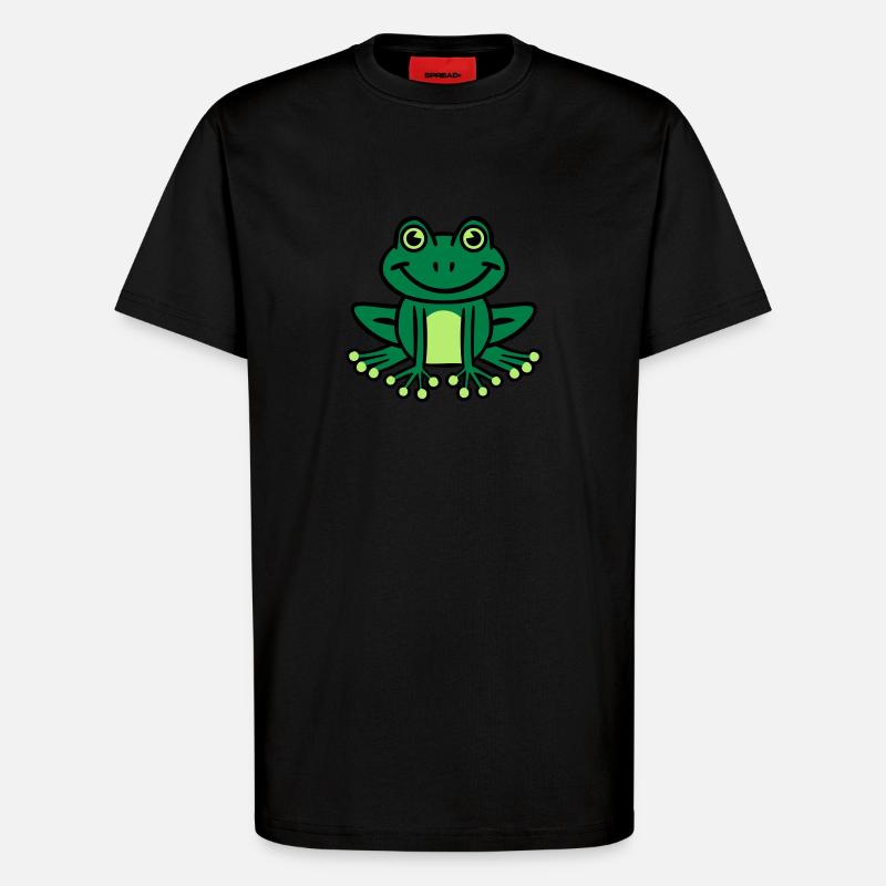 Grenouille - T-shirt bio décontracté fabriqué en UE - SOLID BLACK