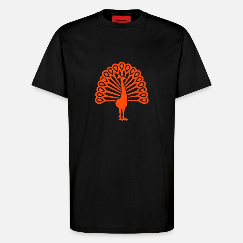 Pfau - T-Shirt - made by SPREAD - SOLID BLACK