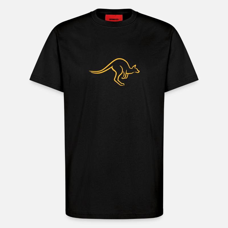 Kangaroo - T-Shirt - made by SPREAD - SOLID BLACK