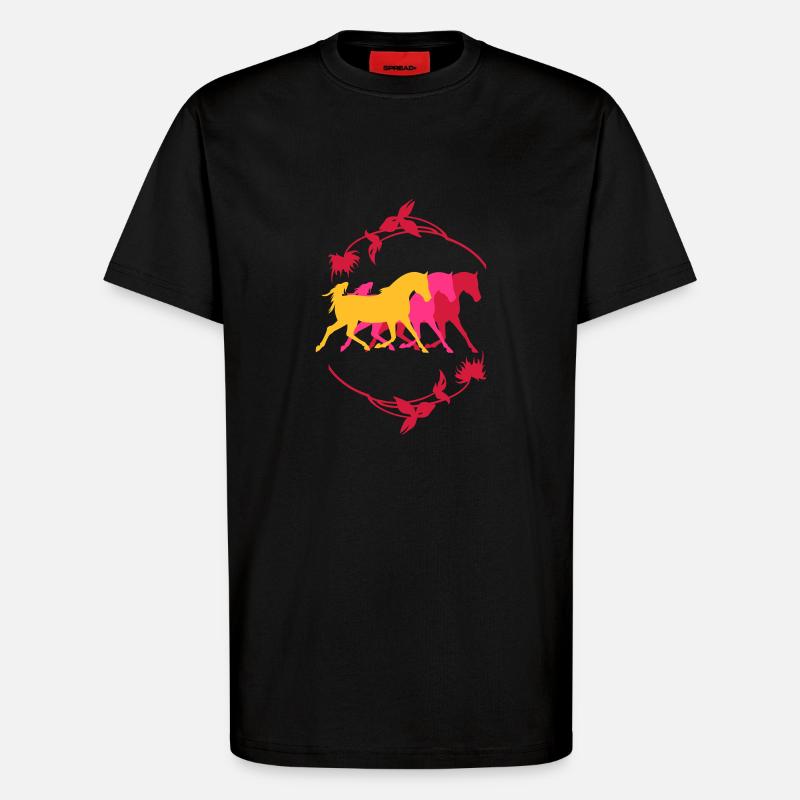 trab_drei_pferde - T-Shirt - made by SPREAD - SOLID BLACK