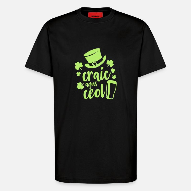 Craic agus ceol - T-Shirt - made by SPREAD - SOLID BLACK
