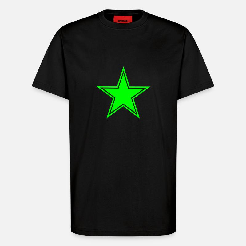 Red Star - T-Shirt - made by SPREAD - SOLID BLACK