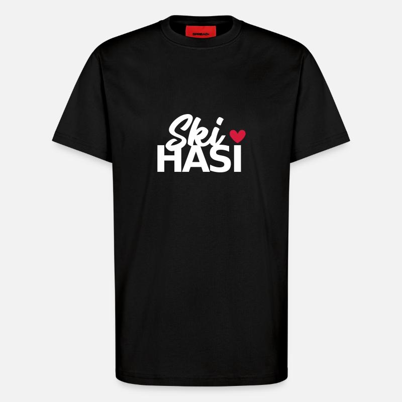 Ski Hasi mit Herz - T-Shirt - made by SPREAD - SOLID BLACK