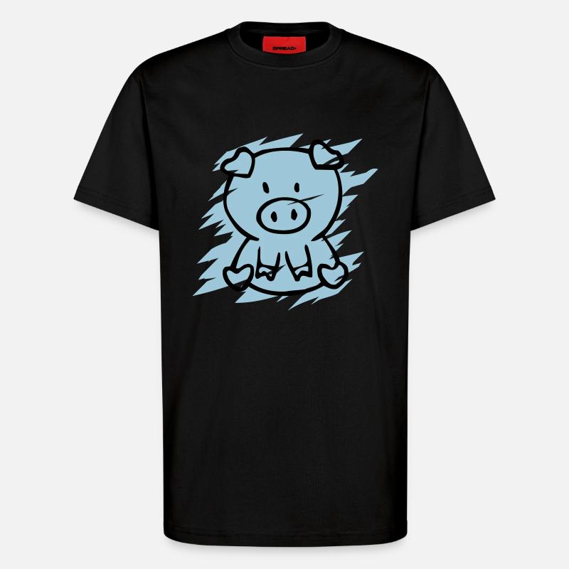 oink - T-Shirt - made by SPREAD - SOLID BLACK