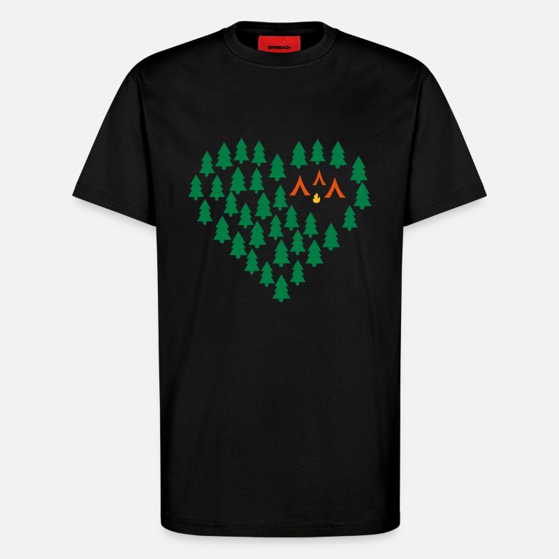 Camping - T-Shirt - made by SPREAD - SOLID BLACK