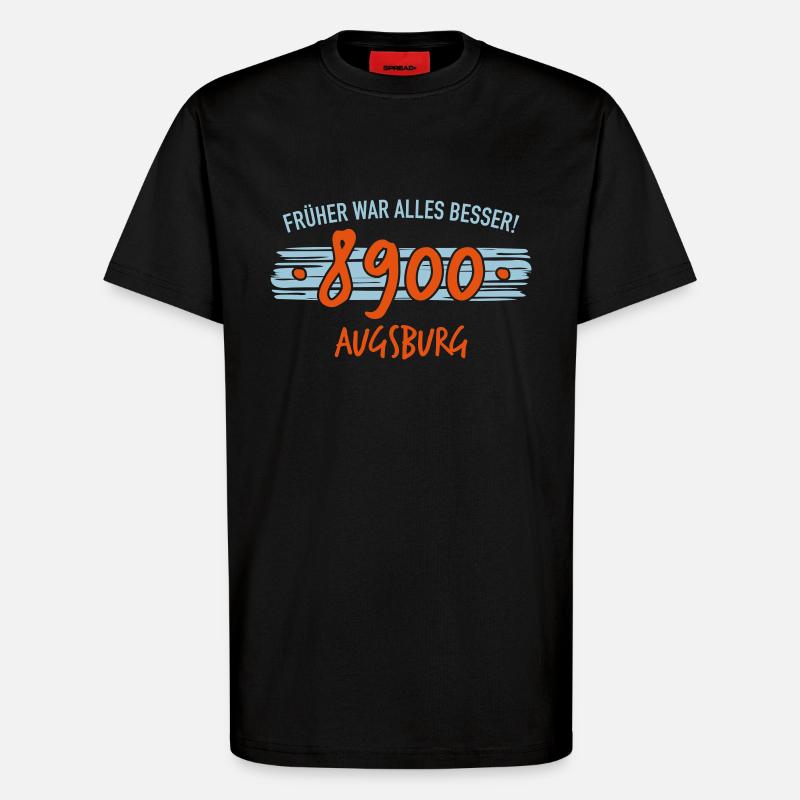 Früher 8900 Augsburg - T-Shirt - made by SPREAD - SOLID BLACK