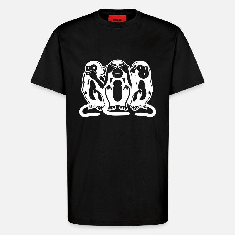 Die 3 Affen - T-Shirt - made by SPREAD - SOLID BLACK