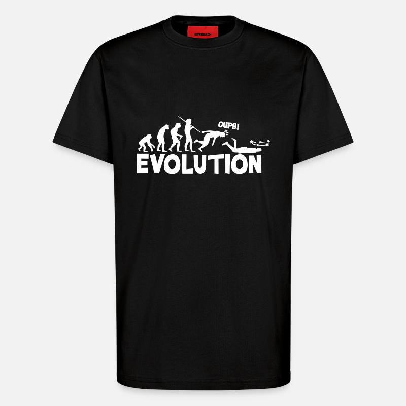 Evolution Humor - T-Shirt - made by SPREAD - SOLID BLACK