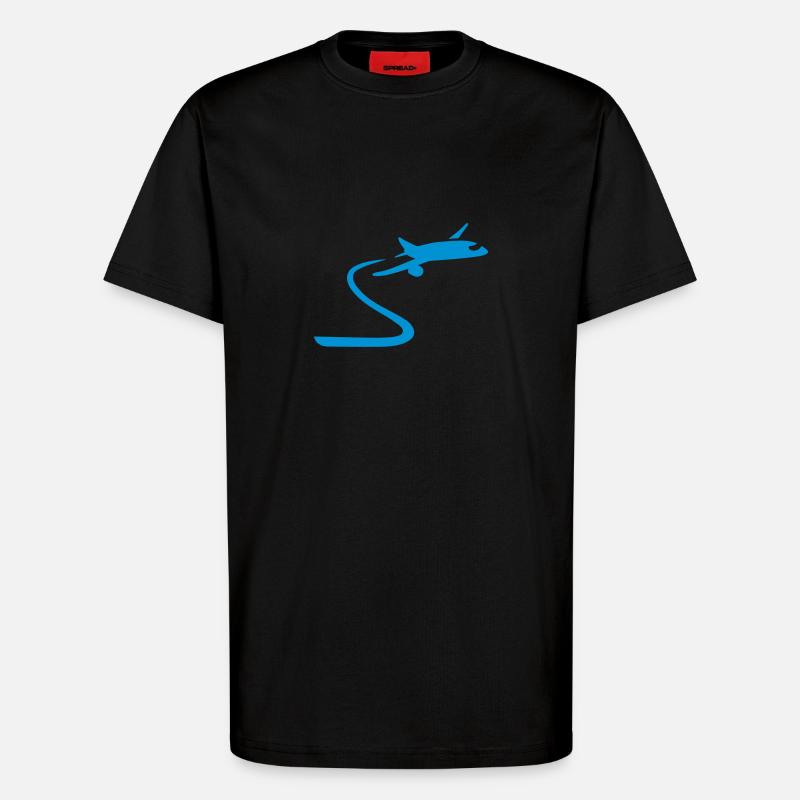 Flugzeug - T-Shirt - made by SPREAD - SOLID BLACK