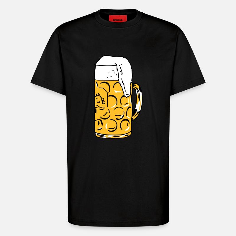Bier - T-Shirt - made by SPREAD - SOLID BLACK