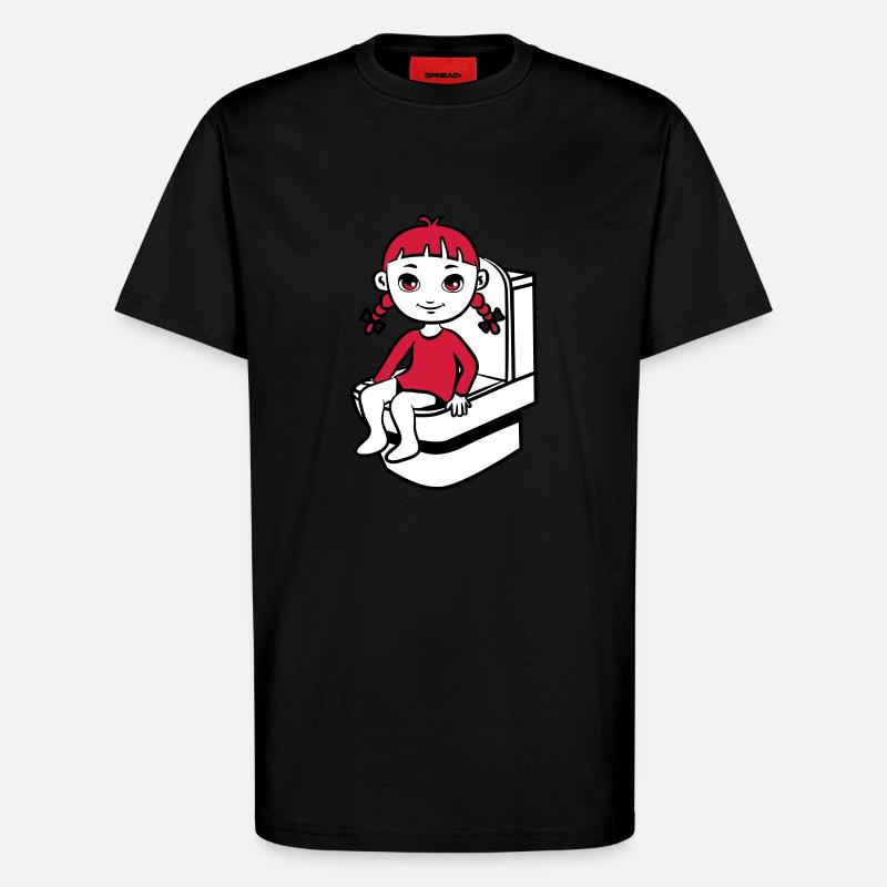 wc kleines mädchen - T-Shirt - made by SPREAD - SOLID BLACK