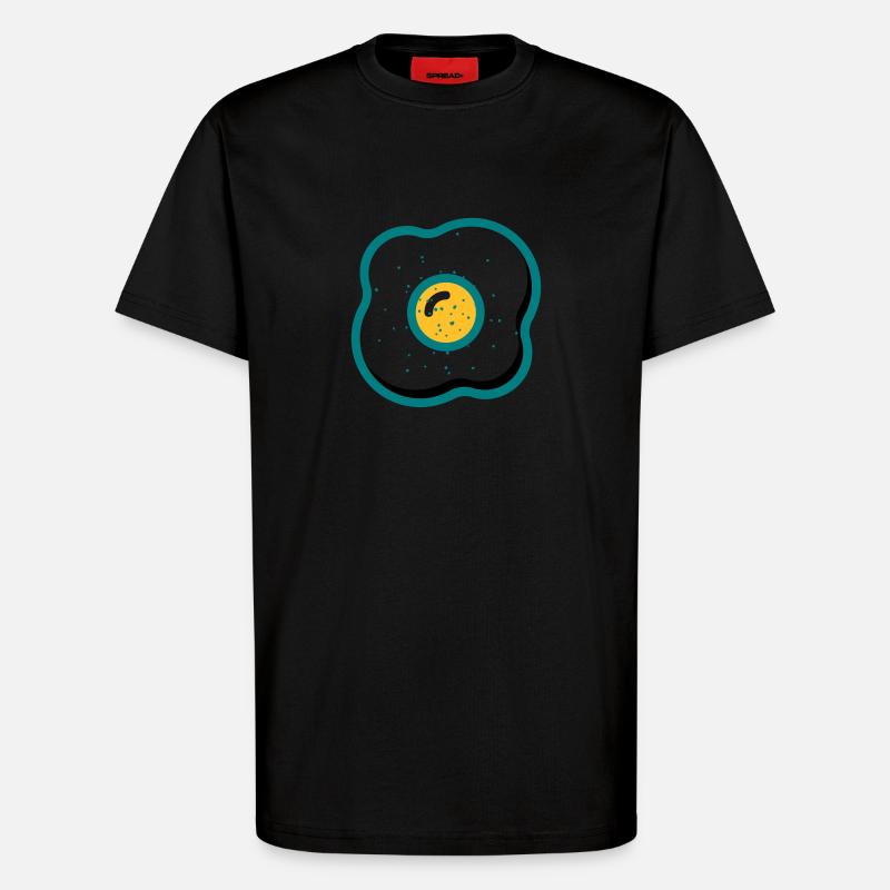 fried egg - T-Shirt - made by SPREAD - SOLID BLACK