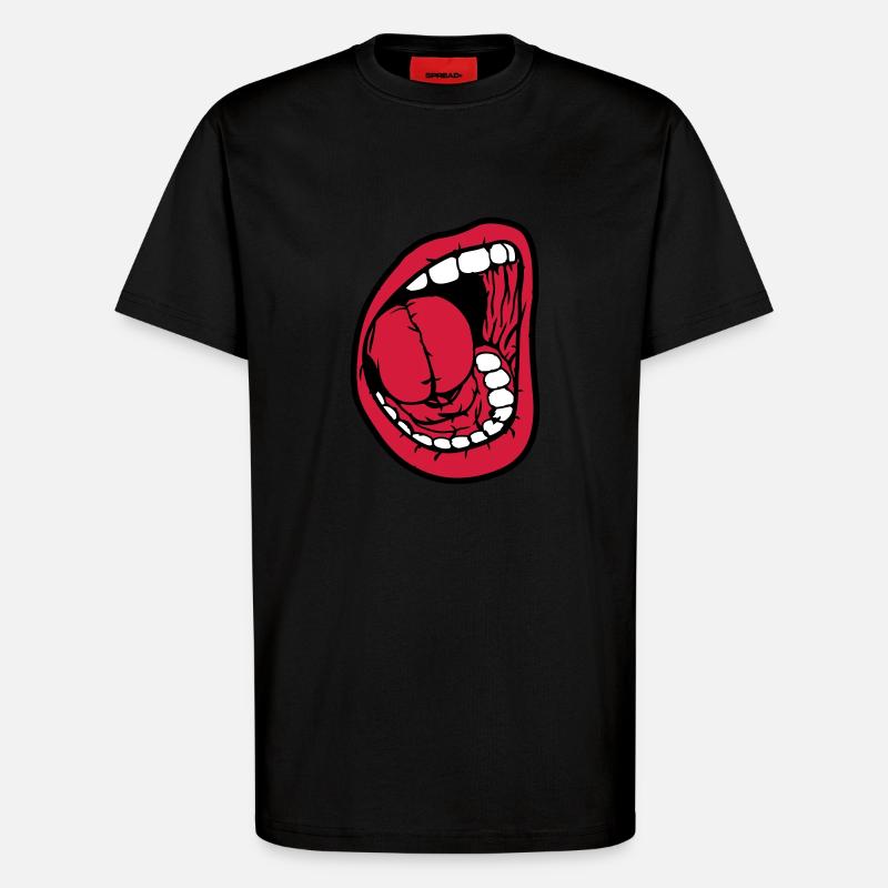 Schreiender offener Mund - T-Shirt - made by SPREAD - SOLID BLACK