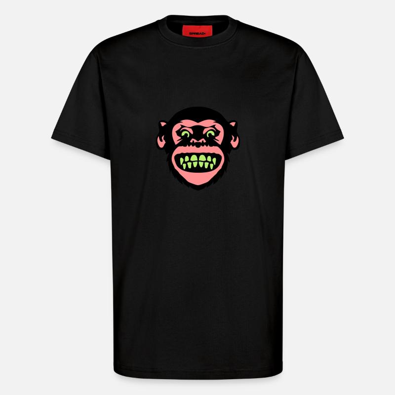 monkey monkey grimace 8 - T-Shirt - made by SPREAD - SOLID BLACK