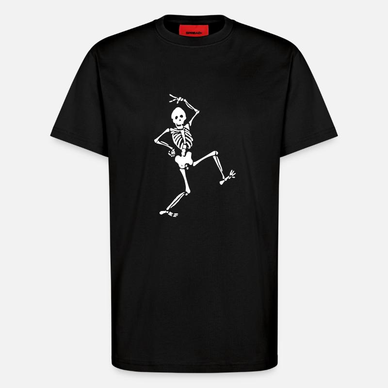 Squelette de danse - T-shirt bio décontracté fabriqué en UE - SOLID BLACK