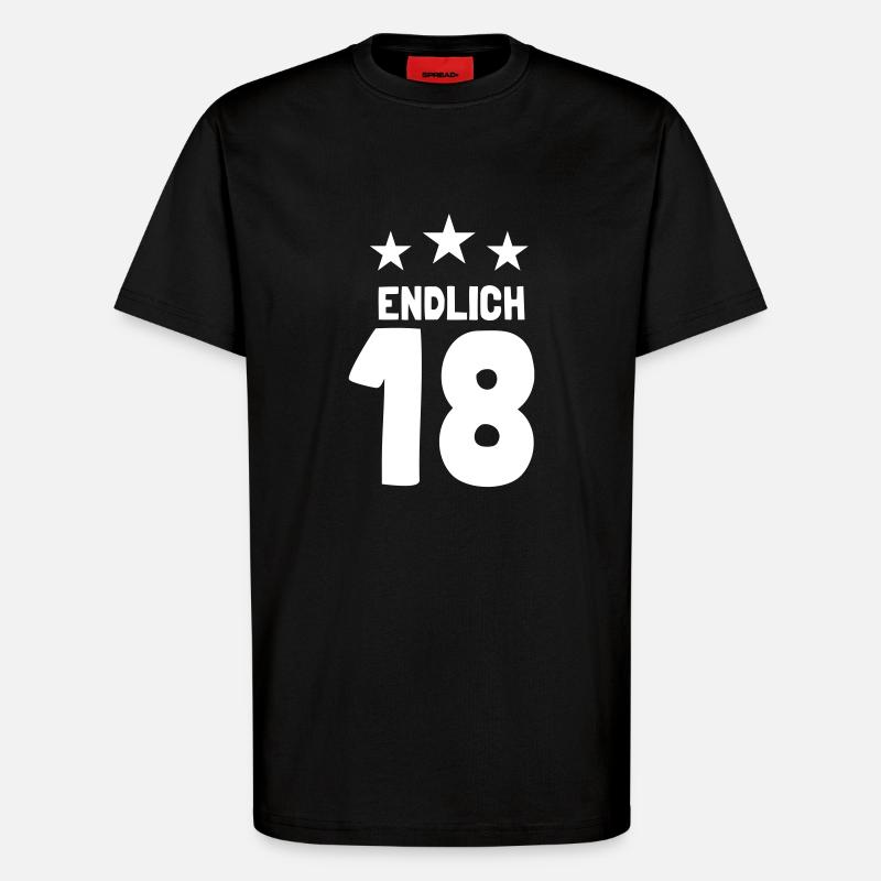 Endlich 18 - T-Shirt - made by SPREAD - SOLID BLACK