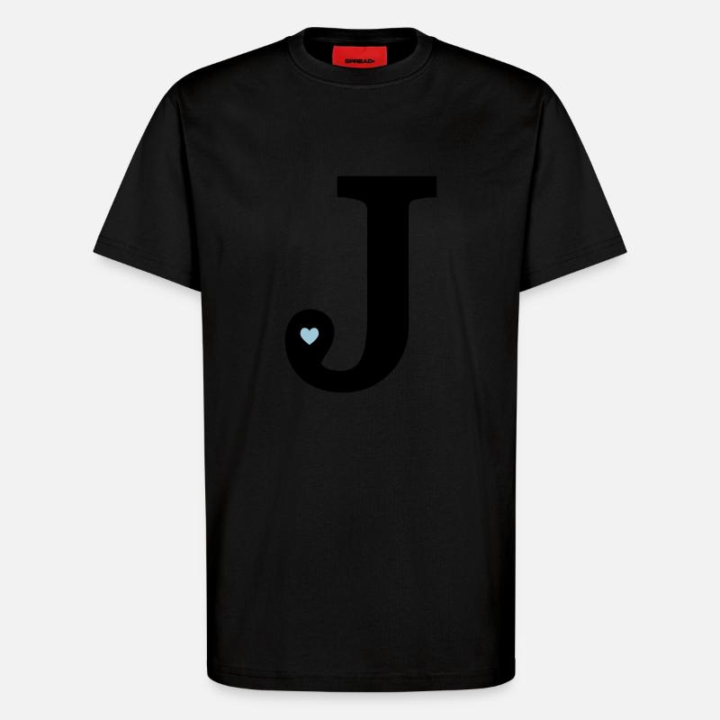 Buchstabe J Anfangsbuchstabe - T-Shirt - made by SPREAD - SOLID BLACK