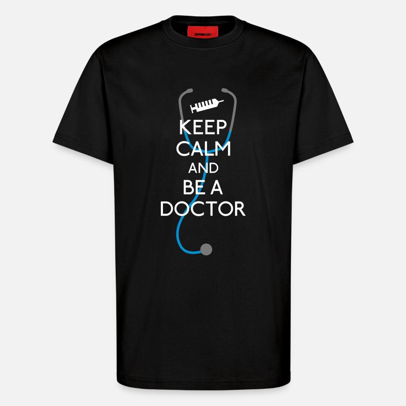 Keep Calm Doctor - T-shirt bio décontracté fabriqué en UE - SOLID BLACK