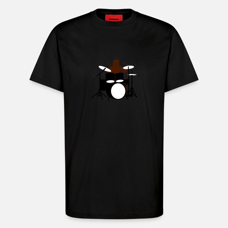 drummer_3c - T-Shirt - made by SPREAD - SOLID BLACK