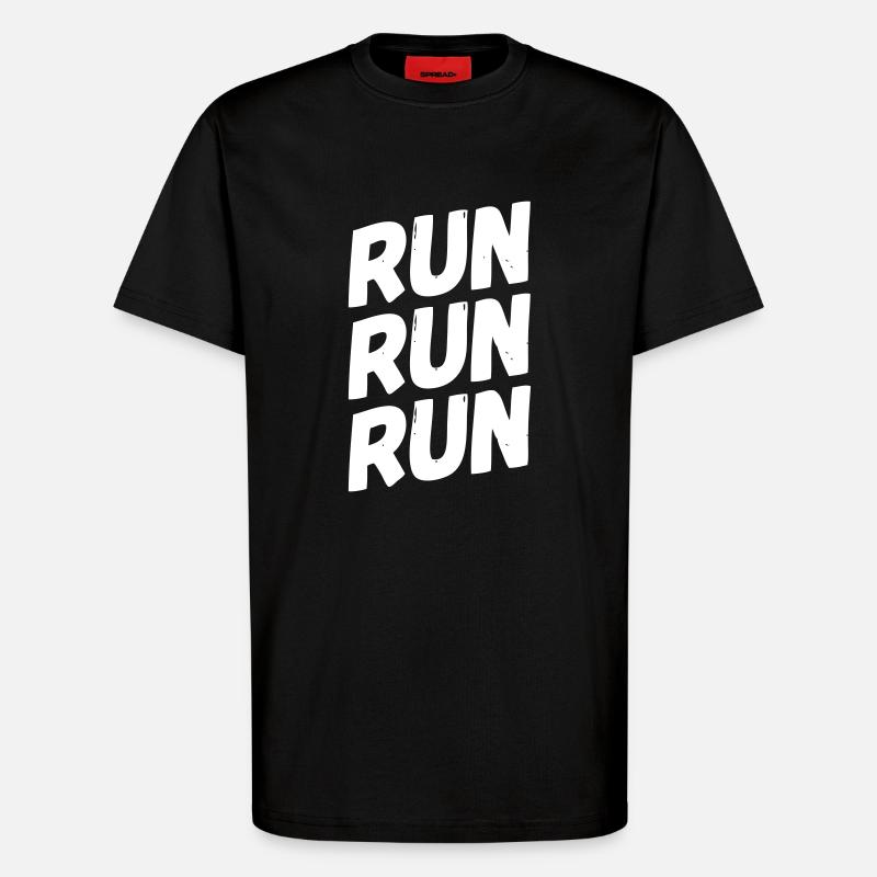 run run run - T-Shirt - made by SPREAD - SOLID BLACK