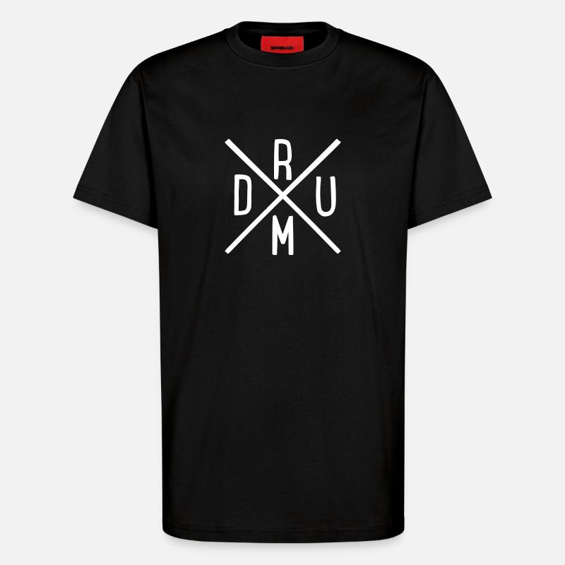 drum - T-Shirt - made by SPREAD - SOLID BLACK