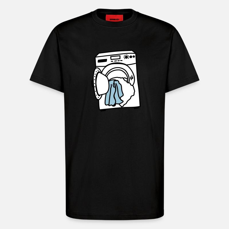 Lave linge - T-shirt bio décontracté fabriqué en UE - SOLID BLACK