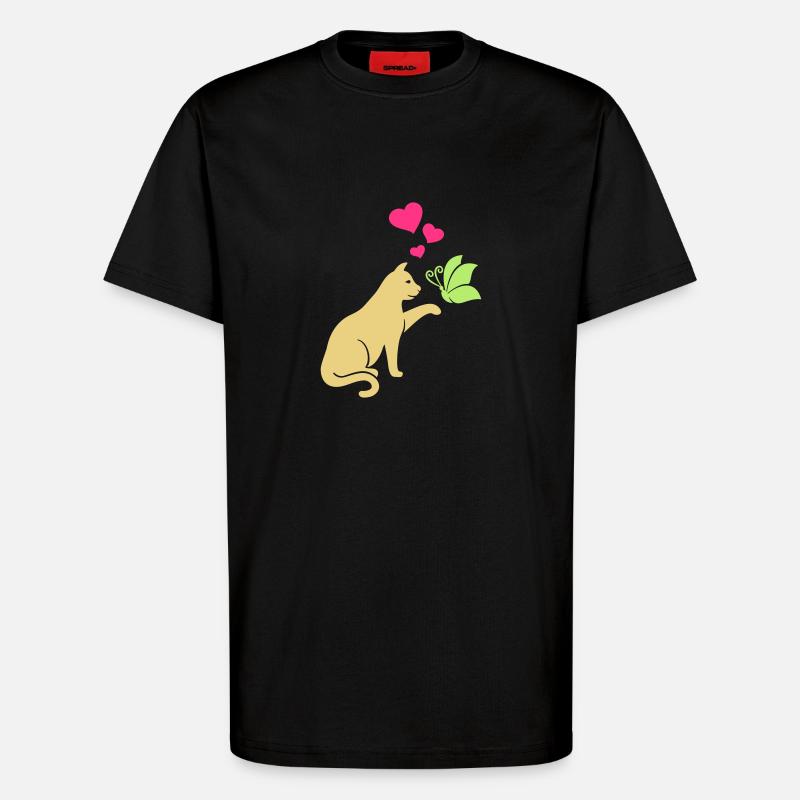 Cat - T-Shirt - made by SPREAD - SOLID BLACK