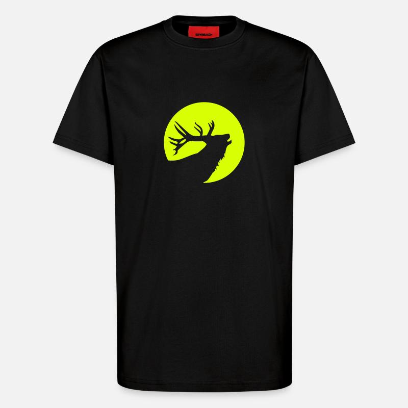 Cerf - T-shirt bio décontracté fabriqué en UE - SOLID BLACK