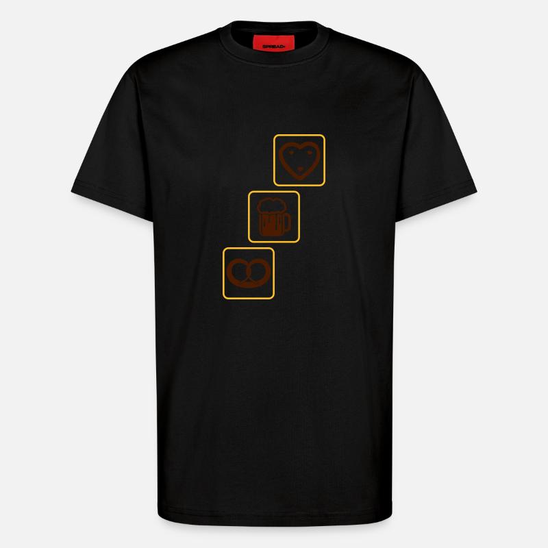 cool_design_drinking_team_brezeln_bier_k - T-Shirt - made by SPREAD - SOLID BLACK