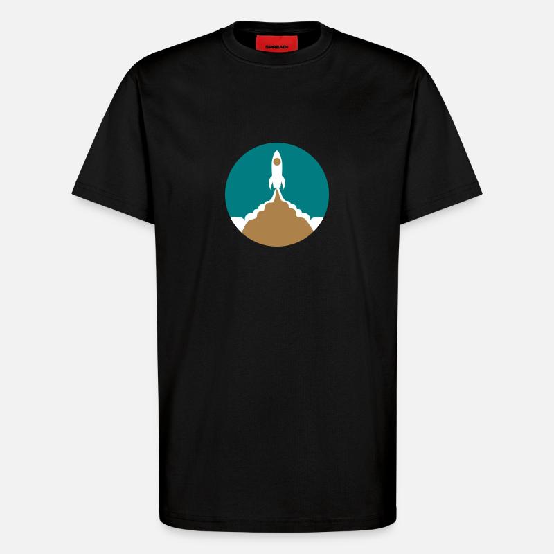 rocket launch - T-Shirt - made by SPREAD - SOLID BLACK