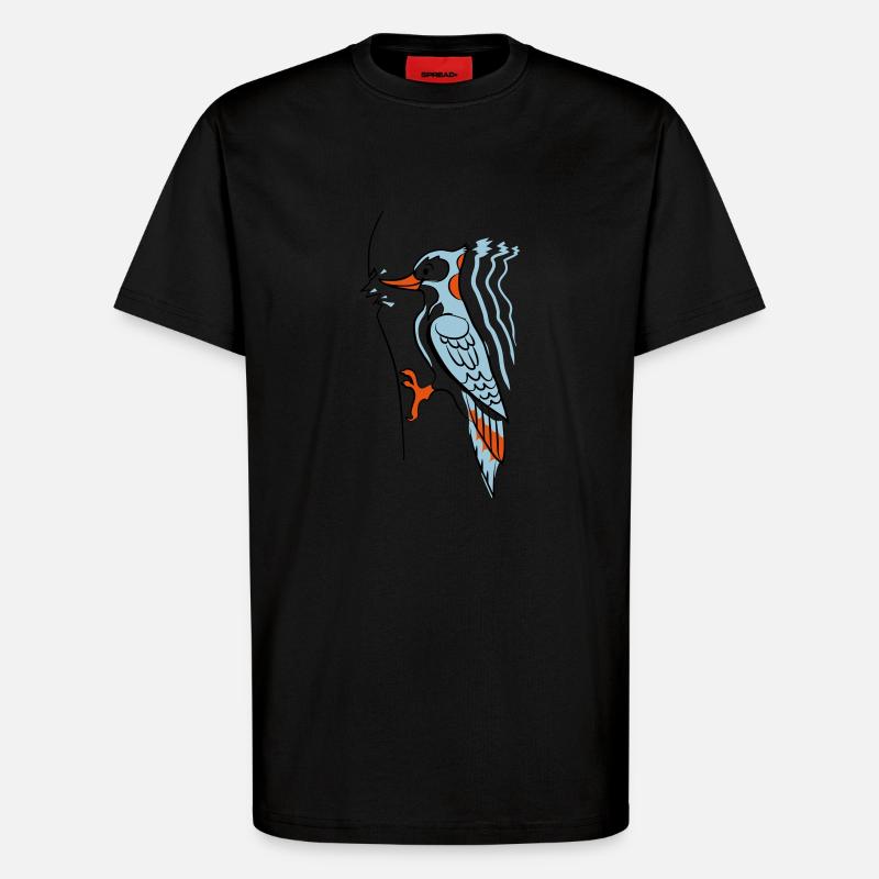 Specht hackt rum - T-Shirt - made by SPREAD - SOLID BLACK