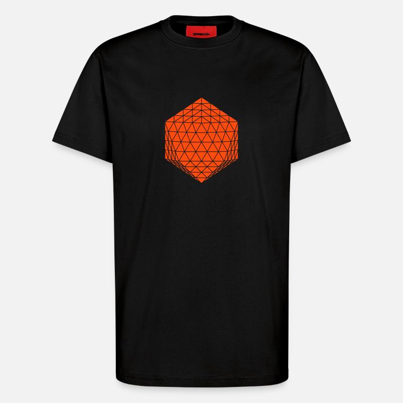 icosaèdre - T-shirt bio décontracté fabriqué en UE - SOLID BLACK