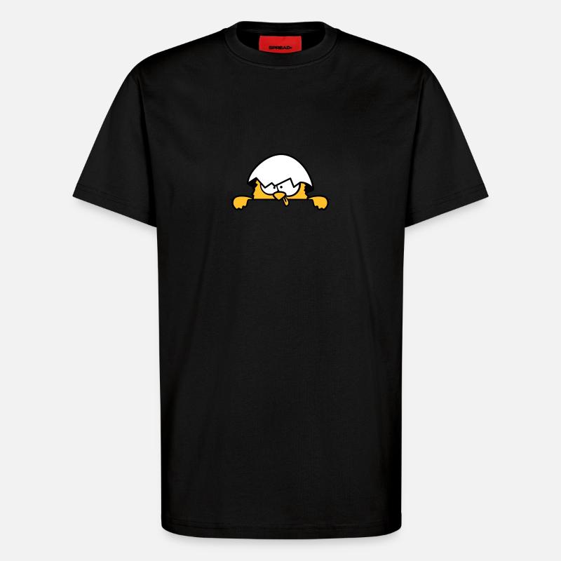 Crazy chicks behind wall - T-Shirt - made by SPREAD - SOLID BLACK