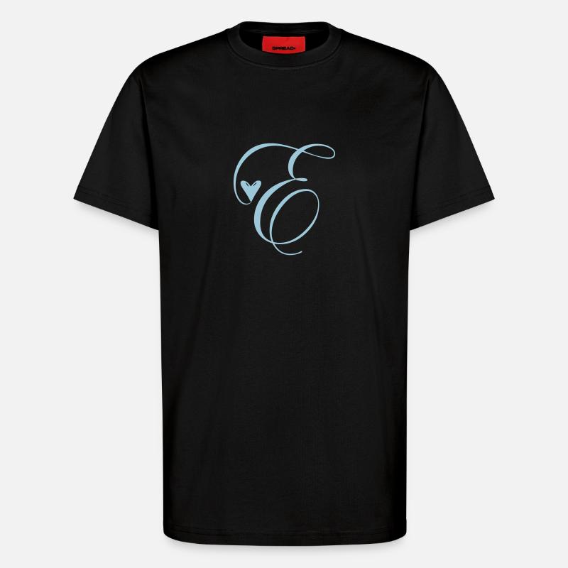 Monogram E Heart Vine - T-Shirt - made by SPREAD - SOLID BLACK