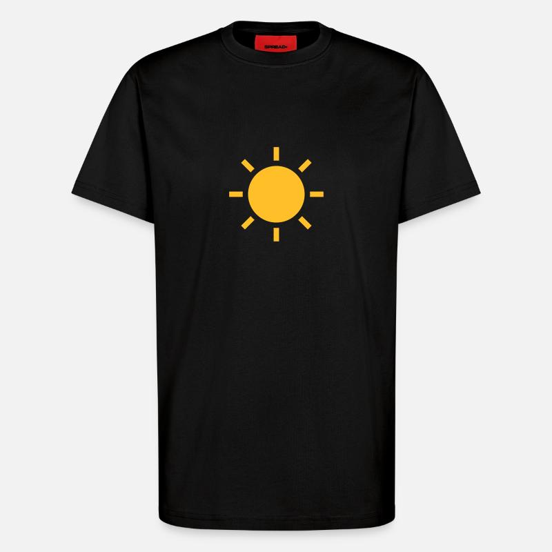 Symbole de temps - soleil - T-shirt bio décontracté fabriqué en UE - SOLID BLACK