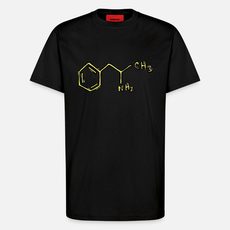 Amphetamine structural formula chemistry - T-Shirt - made by SPREAD - SOLID BLACK