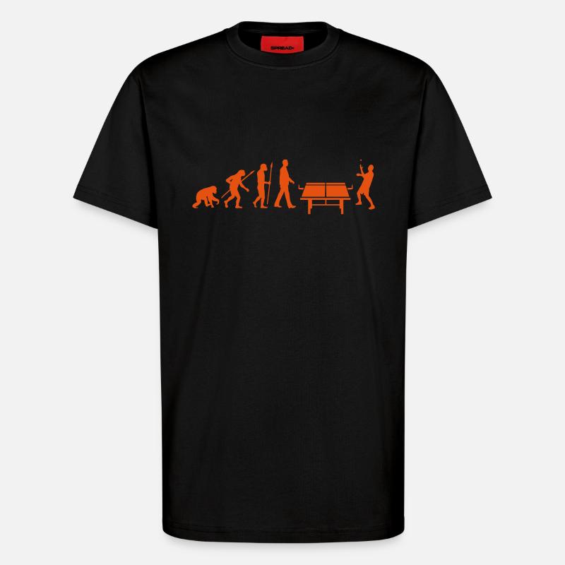 evolution_table_tennis_072012_b_1c - T-Shirt - made by SPREAD - SOLID BLACK