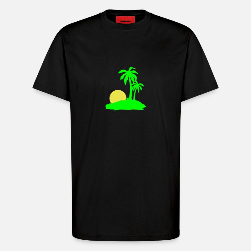 Palmen Sonne Strand - T-Shirt - made by SPREAD - SOLID BLACK