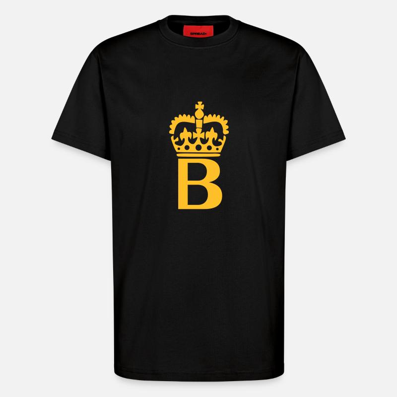 B - Letter - Name - T-Shirt - made by SPREAD - SOLID BLACK