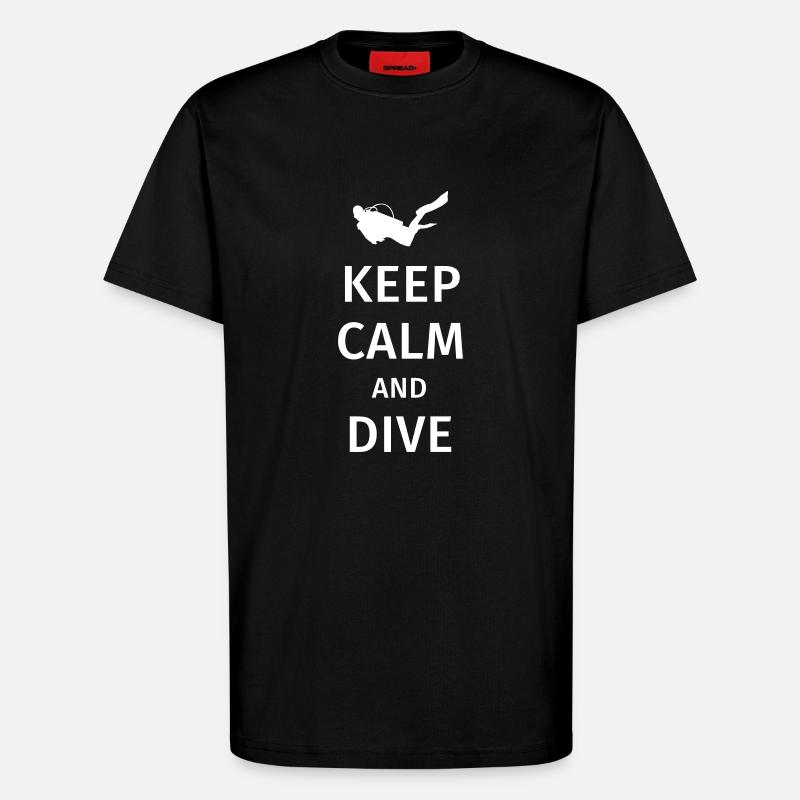 keep calm and dive - T-shirt bio décontracté fabriqué en UE - SOLID BLACK