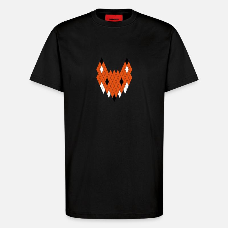 fox - T-Shirt - made by SPREAD - SOLID BLACK
