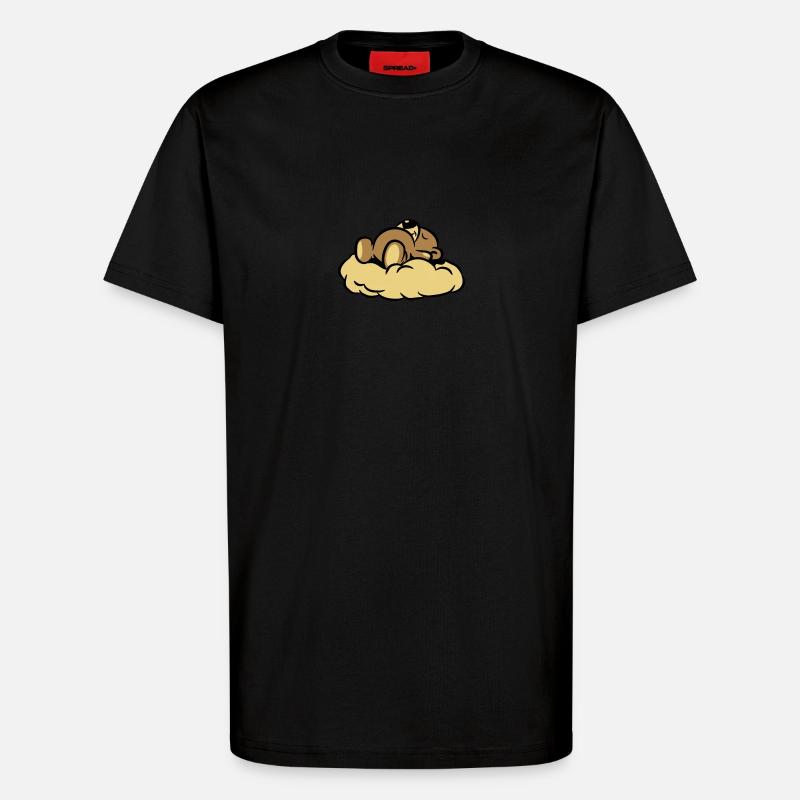Dream Teddy bear sleeping cloud - T-Shirt - made by SPREAD - SOLID BLACK