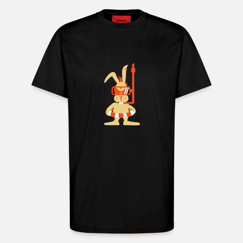 Diver bunny (3c) - T-Shirt - made by SPREAD - SOLID BLACK