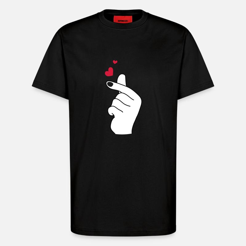 Fingerherzen 2 - T-Shirt - made by SPREAD - SOLID BLACK
