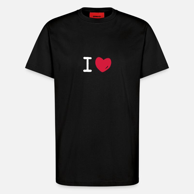 I love - T-Shirt - made by SPREAD - SOLID BLACK