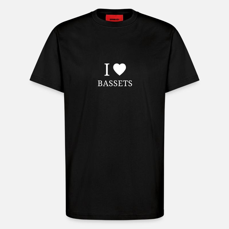 I Love Bassets - T-Shirt - made by SPREAD - SOLID BLACK