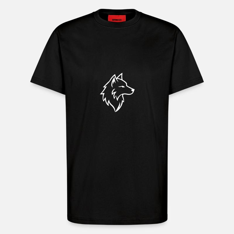 Wolf Outline - T-Shirt - made by SPREAD - SOLID BLACK